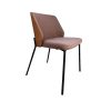 Super-Seat | The New York designer chair | Mocha velour seat/back, wood sides, slim black metal legs. Luxe design for modern spaces. |. | Horecameubilair