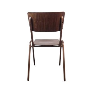 Super-Seat | The Rocco retro houten schoolstoelen donkerbruin | Donkerbruine houten zitting en rugleuning, metalen onderstel, retro uitstraling. | Horecameubilair